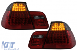 Fanali Posteriori a LED per BMW Serie 3 E46 Limousine 4 Porte 09.01-03.05 Rosso Fumo-image-6101313