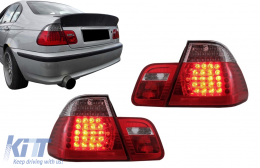 Fanali posteriori a LED per BMW Serie 3 E46 Limousine 4D 09.2001-03.2005 Rosso chiaro-image-6079117