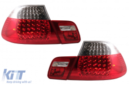 Fanali posteriori a LED per BMW Serie 3 E46 Coupé senza restyling 1999-2003 Rosso trasparente-image-6083988