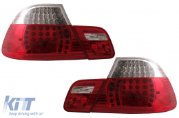 Fanali posteriori a LED per BMW Serie 3 E46 Coupé senza restyling 1999-2003 Rosso trasparente-image-6083994