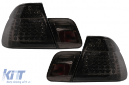 Fanali posteriori a LED per BMW Serie 3 E46 Limousine 4D 09.2001-03.2005 Fumo-image-6089639