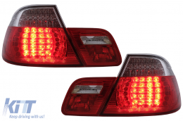 Fanali posteriori a LED per BMW Serie 3 E46 Coupé senza restyling 1999-2003 Rosso trasparente-image-6099716