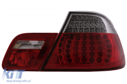 Fanali posteriori a LED per BMW Serie 3 E46 Coupé senza restyling 1999-2003 Rosso trasparente-image-6099725