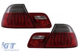 Fanali posteriori a LED per BMW Serie 3 E46 Coupé senza restyling 1999-2003 Rosso trasparente-image-6099726