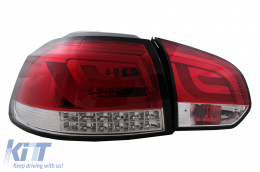 Fanali posteriori a LED per VW Golf 6 VI Hatchback 2008-2013 Rosso Trasparente-image-6105882