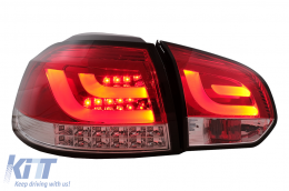 Fanali posteriori a LED per VW Golf 6 VI Hatchback 2008-2013 Rosso Trasparente-image-6105884