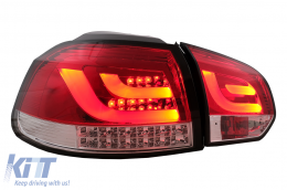 Fanali posteriori a LED per VW Golf 6 VI Hatchback 2008-2013 Rosso Trasparente-image-6105886