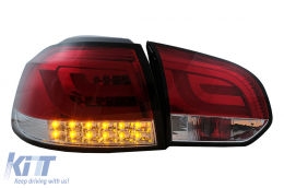 Fanali posteriori a LED per VW Golf 6 VI Hatchback 2008-2013 Rosso Trasparente-image-6105889