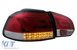 Fanali posteriori a LED per VW Golf 6 VI Hatchback 2008-2013 Rosso Trasparente-image-6105891