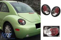 Fanali posteriori alogeni per VW New Beetle 10.1998-05.2005 Nero Lenti trasparenti-image-6088756