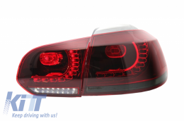 Fanali Posteriori Full LED per VW Golf 6 08-13 R20 Look Ciliegia Rossa Dinamico-image-6037397