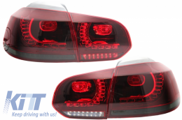 Fanali Posteriori Full LED per VW Golf 6 08-13 R20 Look Ciliegia Rossa Dinamico-image-6037398