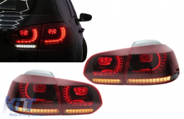 Fanali Posteriori Full LED per VW Golf 6 08-13 R20 Look Ciliegia Rossa Dinamico-image-6089309