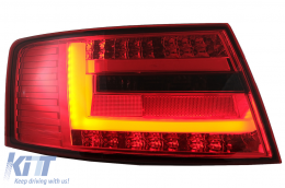 Fanali posteriori LED BAR per Audi A6 C6 4F Berlina 04.2004-2008 7 PIN Fumo rosso-image-6078350