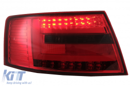 Fanali posteriori LED BAR per Audi A6 C6 4F Berlina 04.2004-2008 7 PIN Fumo rosso-image-6078357