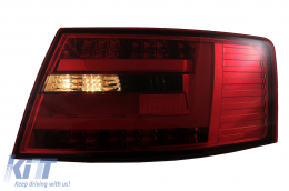 Fanali posteriori LED BAR per Audi A6 C6 4F Berlina 04.2004-2008 7 PIN Fumo rosso-image-6078360