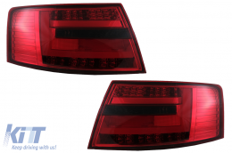 Fanali posteriori LED BAR per Audi A6 C6 4F Berlina 04.2004-2008 7 PIN Fumo rosso-image-6078362