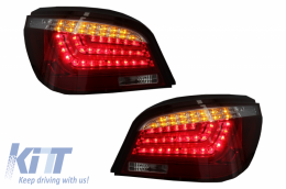 Fanali posteriori LED Lightbar per BMW Serie 5 E60 04.2003-03.2007 Rosso Bianco-image-6047785