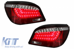 Fanali posteriori LED Lightbar per BMW Serie 5 E60 04.2003-03.2007 Rosso Bianco-image-6047786