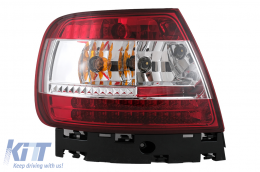 Fanali posteriori LED per Audi A4 B5 8D 1994-2000 Limousine Rosso Trasparente-image-6105413