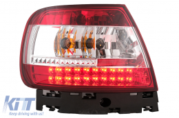 Fanali posteriori LED per Audi A4 B5 8D 1994-2000 Limousine Rosso Trasparente-image-6105415