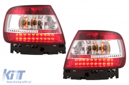 Fanali posteriori LED per Audi A4 B5 8D 1994-2000 Limousine Rosso Trasparente-image-6105416