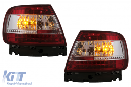 Fanali posteriori LED per Audi A4 B5 8D 1994-2000 Limousine Rosso Trasparente-image-6105418