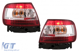 Fanali posteriori LED per Audi A4 B5 8D 1994-2000 Limousine Rosso Trasparente-image-6105420