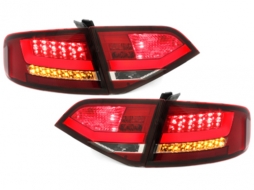 Fanali posteriori LED per Audi A4 B8 8K Limousine 2007-2010 Rosso Trasparente-image-65536