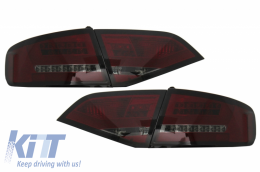 Fanali posteriori LED per AUDI A4 B8 Berlina Limousine 2008-2011 Fumo rosso--image-6053946