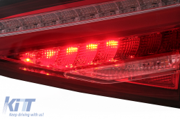 Fanali posteriori LED per Audi A4 B8 Sedan 2012-2015 Rosso Trasparente Svolta Dinamiche-image-6109953