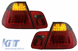 Fanali posteriori LED per BMW Serie 3 E46 Berlina 05-1998-08-2001 Rosso Nero--image-6060584