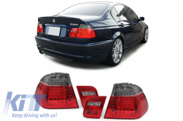 Fanali posteriori LED per BMW Serie 3 E46 Berlina 05-1998-08-2001 Rosso Nero--image-6060593