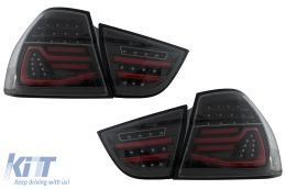 Fanali posteriori LED per BMW Serie 3 E90 LCI 09-11 Fumo Dynamic Lights-image-6110063