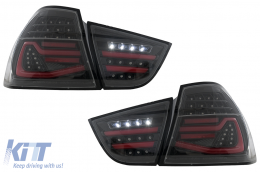 Fanali posteriori LED per BMW Serie 3 E90 LCI 09-11 Fumo Dynamic Lights-image-6110067