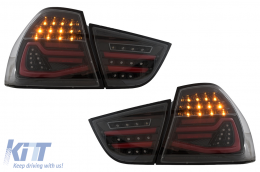 Fanali posteriori LED per BMW Serie 3 E90 LCI 09-11 Fumo Dynamic Lights-image-6110073