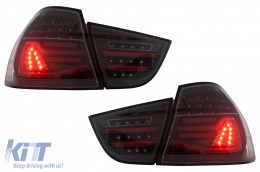 Fanali posteriori LED per BMW Serie 3 E90 LCI 09-11 Fumo Dynamic Lights-image-6110081