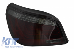 Fanali posteriori LED per BMW Serie 5 E60 2003-2007 Luci Fendinebbia Fumo Rosso-image-6048237