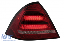 Fanali Posteriori LED per Mercedes Classe C W203 Berlina 2000-2004 Rosso Chiaro Segnale Dinamico-image-6102795