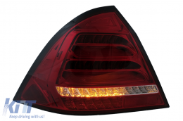 Fanali Posteriori LED per Mercedes Classe C W203 Berlina 2000-2004 Rosso Chiaro Segnale Dinamico-image-6102796