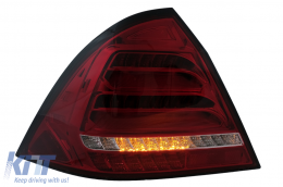 Fanali Posteriori LED per Mercedes Classe C W203 Berlina 2000-2004 Rosso Chiaro Segnale Dinamico-image-6102797