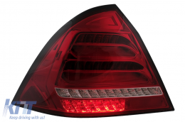 Fanali Posteriori LED per Mercedes Classe C W203 Berlina 2000-2004 Rosso Chiaro Segnale Dinamico-image-6102802