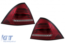 Fanali Posteriori LED per Mercedes Classe C W203 Berlina 2000-2004 Rosso Chiaro Segnale Dinamico-image-6102807