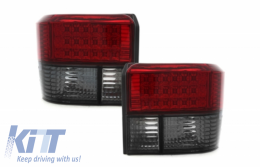 Fanali posteriori LED per VW T4 1990-2003 Fendinebbia Luce Rosso fumo-image-64248