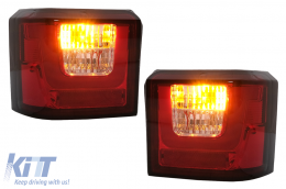 Fanali posteriori LED per VW T4 Transporter Caravelle Multivan 1990-2003 Rosso Trasparente-image-6105828