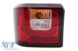 Fanali posteriori LED per VW T4 Transporter Caravelle Multivan 1990-2003 Rosso Trasparente-image-6105830