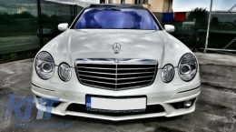 Предна Броня подходяща за Mercedes W211 E-Class Facelift (2006-2009) с Прожектори за фарове за мъгла-image-5993418