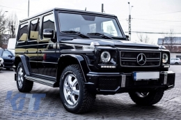 Предна Решетка , Подходящ за Mercedes G-Class W463 (1990-2012) G65 Дизайн Piano Black Хром Frame-image-6011039