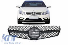 Предна Решетка подходяща за Mercedes E-Class C207 W207 A207 (2009-2012) Купе Кабрио SL-Look Черен-image-6053387