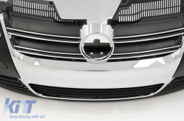 Предна Броня подходяща за VW Golf V 5 (2003-2007) Jetta (2005-2010) R32 Look Хром Grill-image-6006482